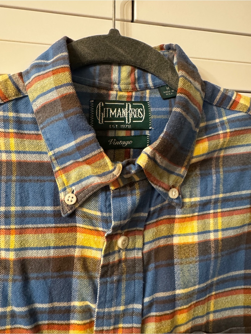 Gitman Vintage Blue Plaid Button-Down Shirt